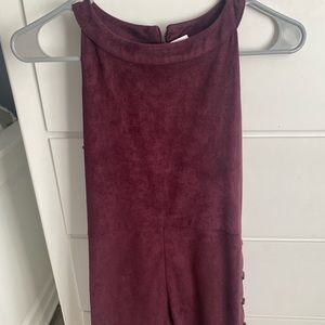 Velvet maroon romper